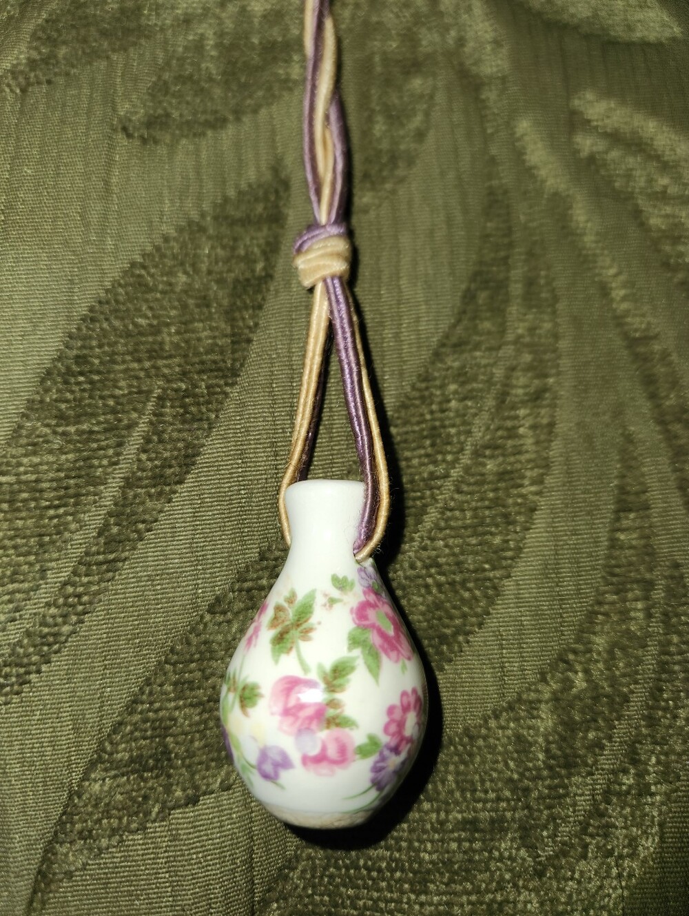 Floral Ceramic Vase Necklace